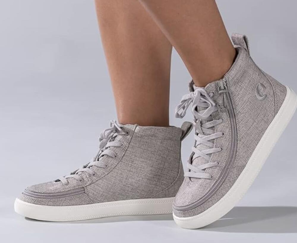 Billy Footwear Classic Lace High Top Sneakers Women's 8.5M Gray Wraparound Zip
